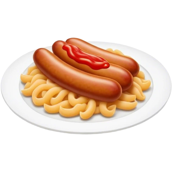 Fried sausage with macaroni and ketchup  emoji