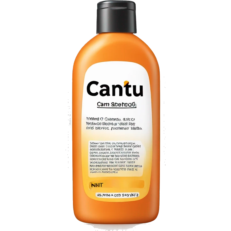 narrow bottle of hair conditioner with a label that says cantu emoji