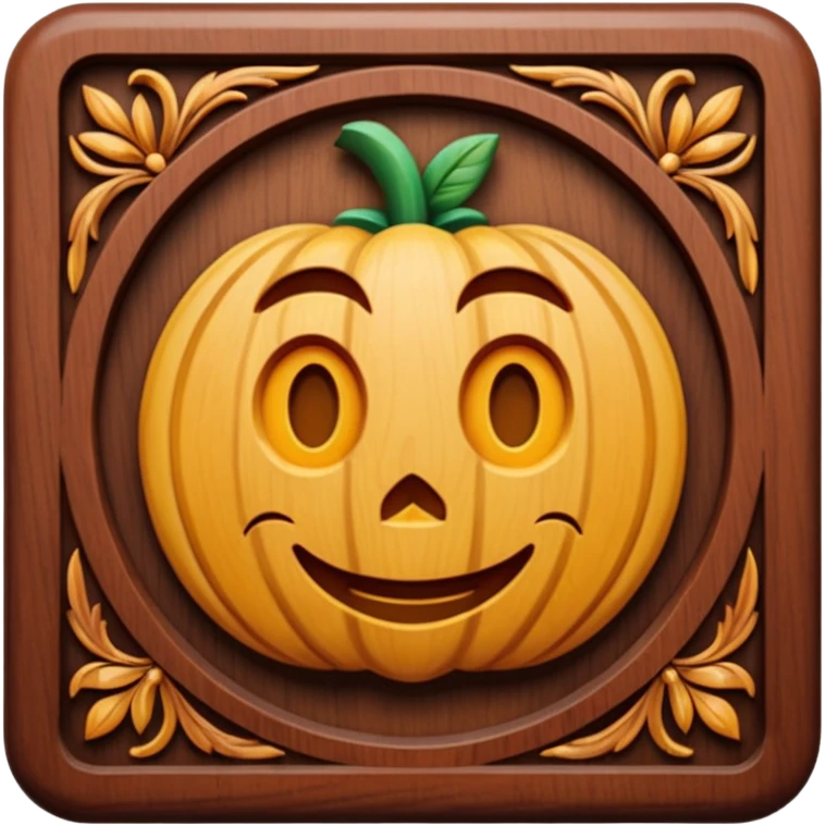 wooden carving emoji