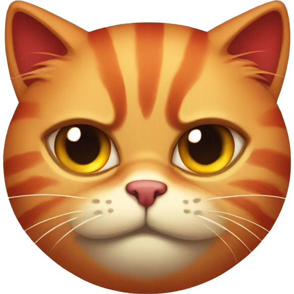 Angry cute red cat with amber eyes emoji