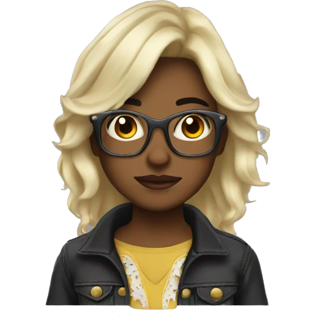 Blonde cowboy glasses and dark hair alternative girl   emoji
