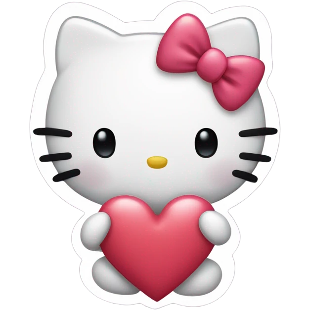 hello kitty with heart emoji