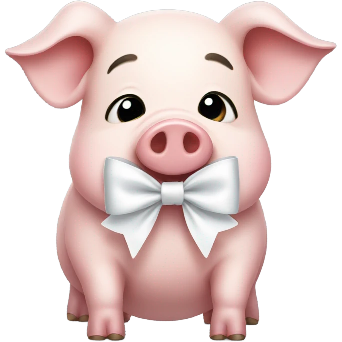 Pig with white bow  emoji