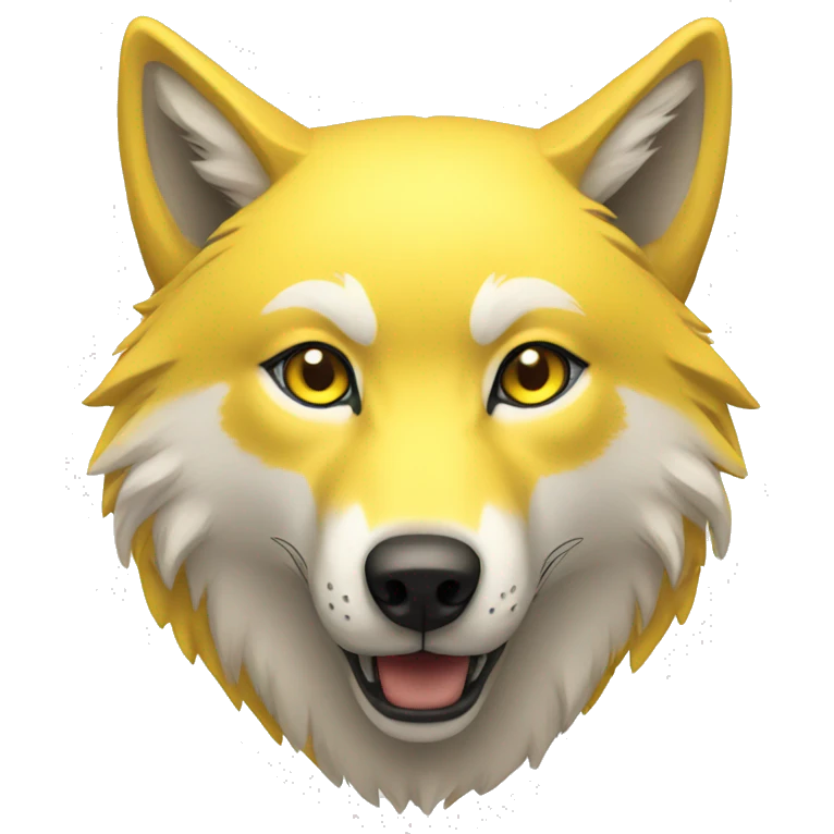 Yellow wolf with yellow eyes emoji