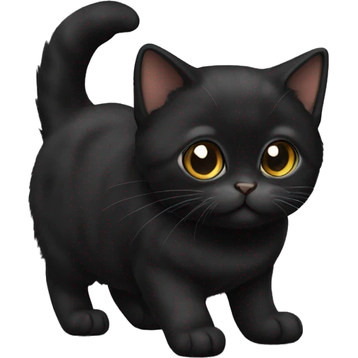 Black munchkin cat emoji