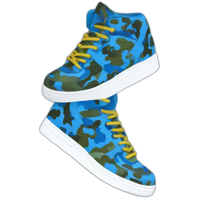 Bape sneakers camo blue emoji