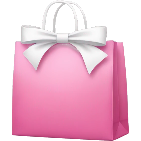 Pink shopping bag with white bow  emoji