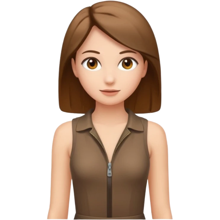 sleeveless brown tight jumpsuit for women emoji