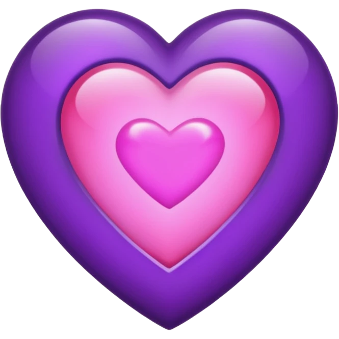 A purple and pink gem heart with black center emoji