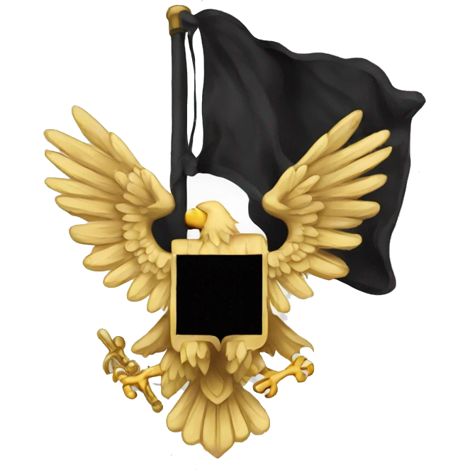 A black flag with double face eagle emoji