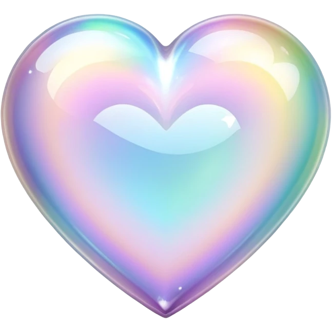 Sparkly glossy Pastel iridescent glass crystal glass heart emoji