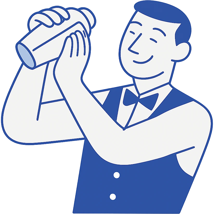 smiling bartender shaking cocktail emoji