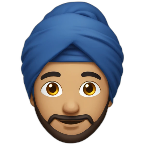 Sikh man with blue bobble hat emoji