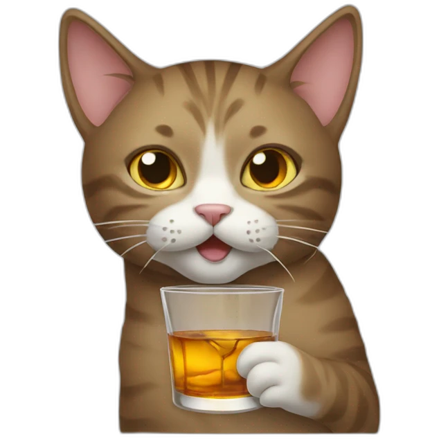 cat drinking scotch emoji