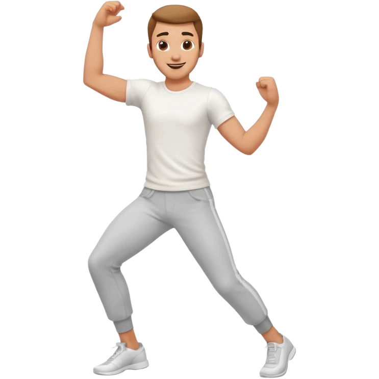 танцующий мужчина в полный рост в рубашке белой emoji