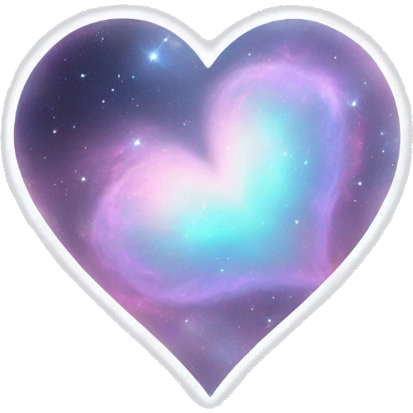 Pastel White iridescent nebula heart emoji