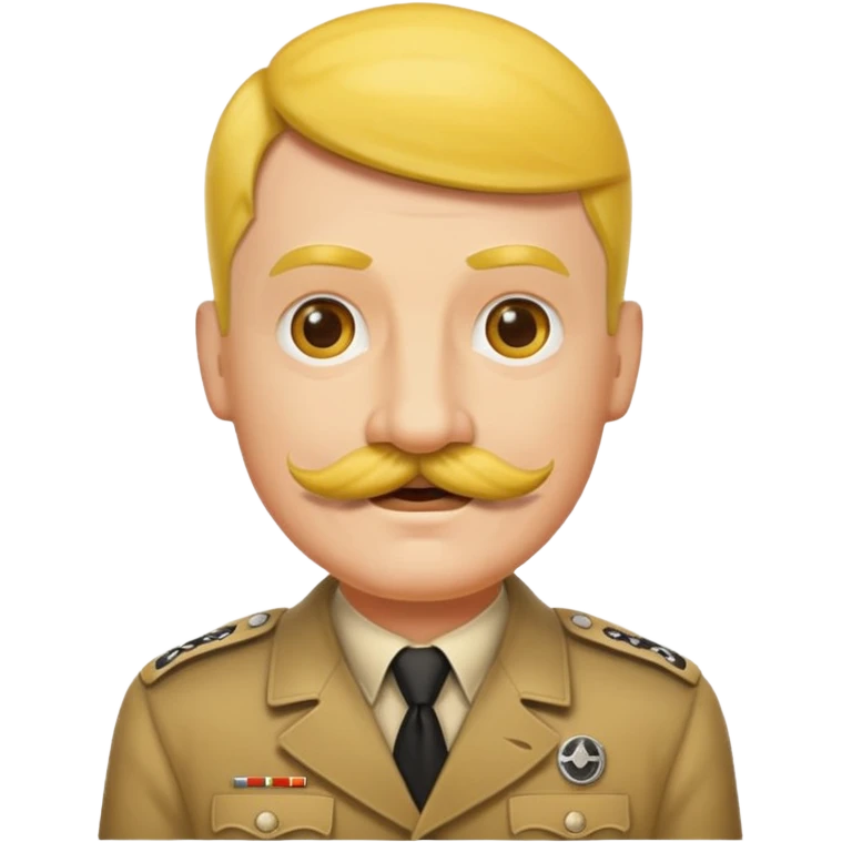 Emoji jaune avec la moustache d’hitler emoji