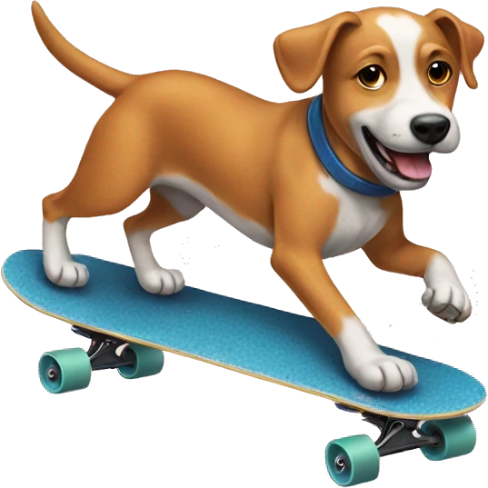 A dog riding a skateboard emoji