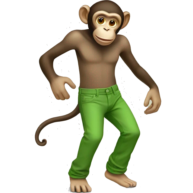 monkey stepping into a pair of pants made turnips emoji