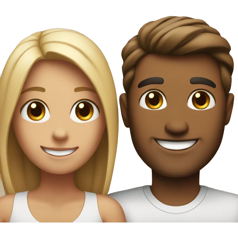 couple smiling at viewer emoji
