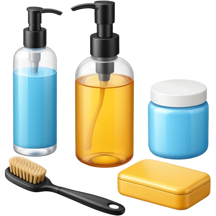 Personal Care Basics minimalist style, high detailed, still life, 4k emoji