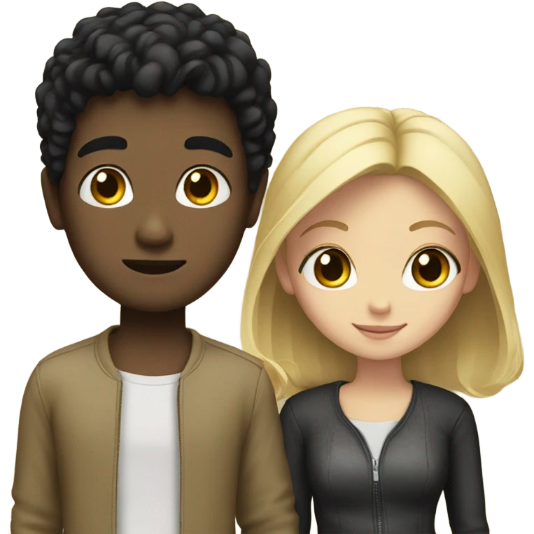 boy with black hair and blonde girl emoji