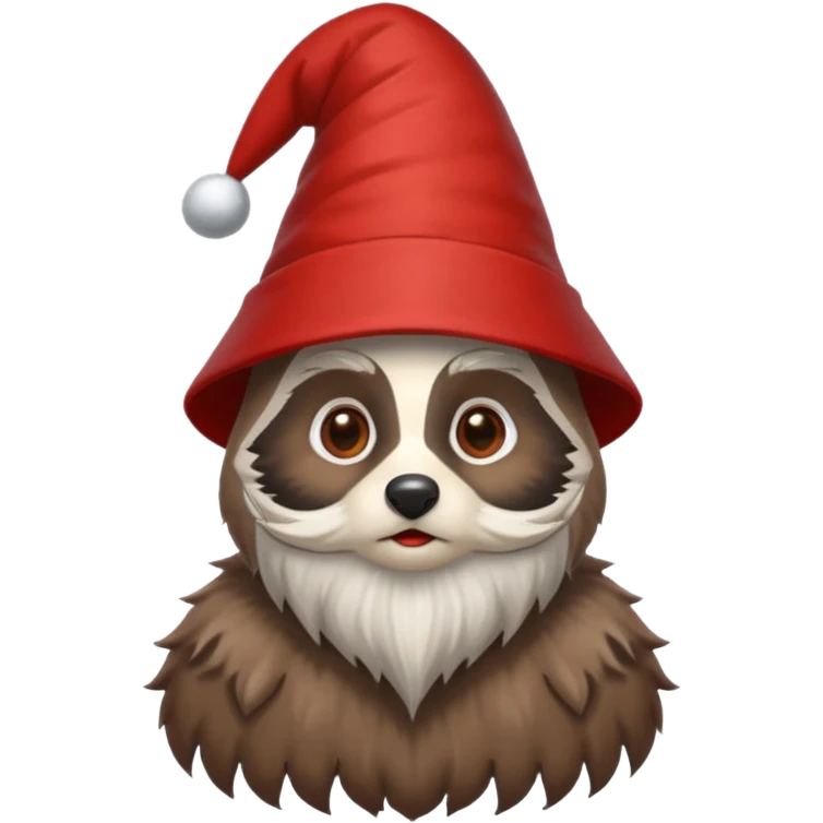 Raccoon dressed as gnome emoji