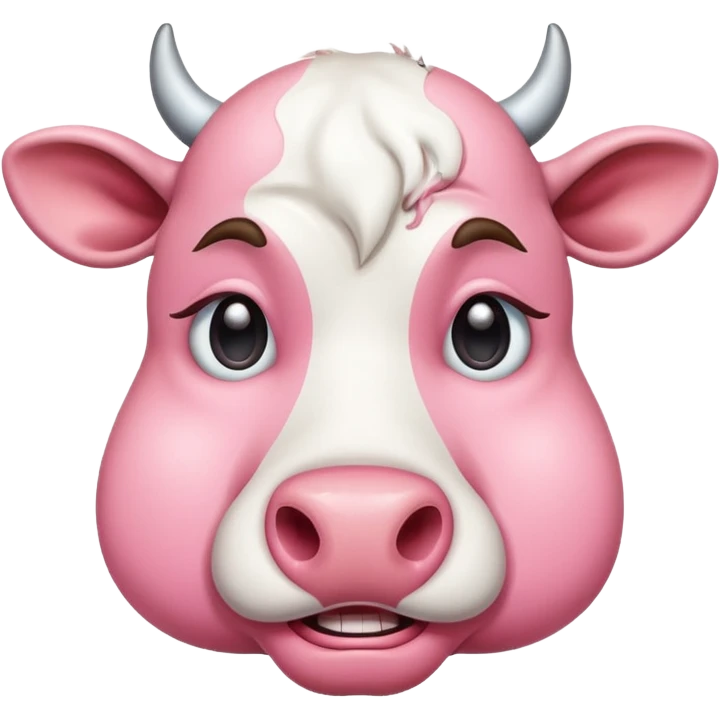 sad crying cow pink emoji