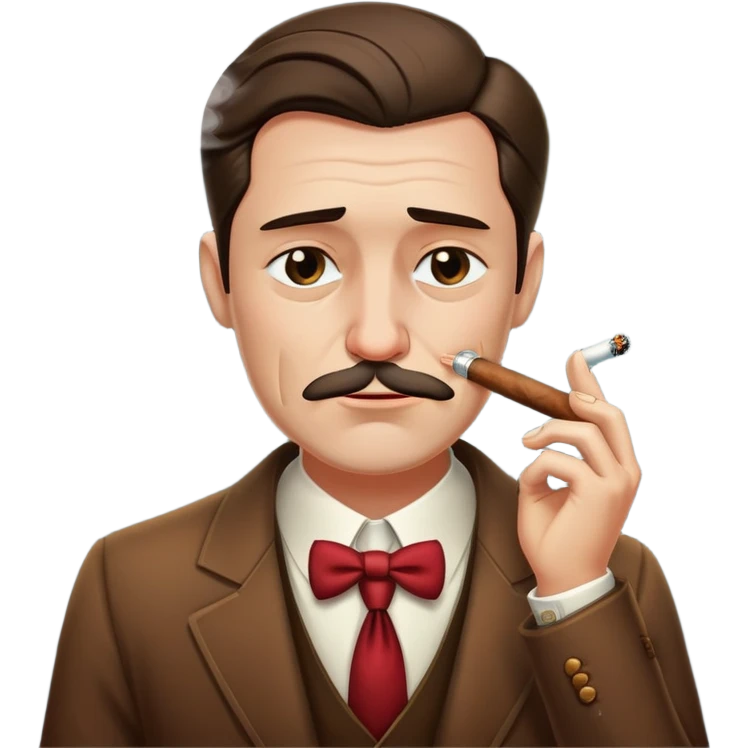 1890’s old fashioned fella wearing elegant clothes crying while smoking a cigar emoji