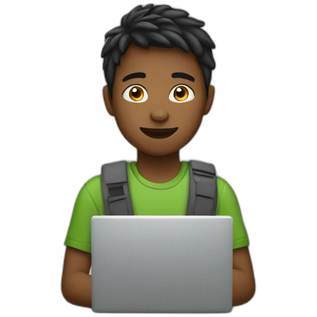Boy with laptop emoji