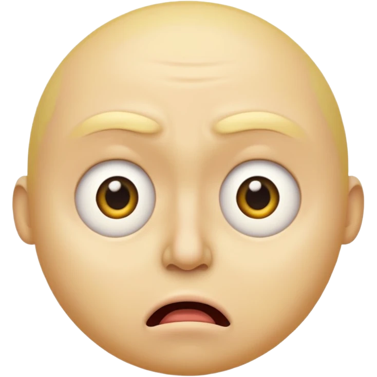 Can you make a shocked face that kinda looks disgusted  make it one of the yellow ones that are circular like this 😞 so no nose no plush no eyebrows no chin cartoony and not realistic emoji