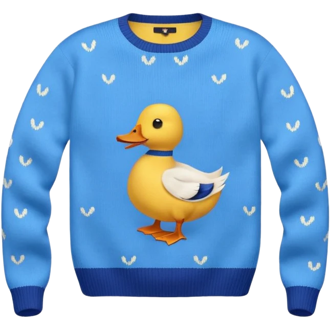 vowen sweater with duck pattern emoji