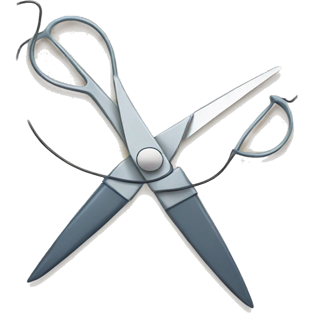 Scissors cutting a wire emoji