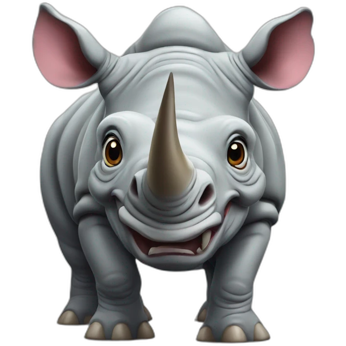 funny rhinoceros front emoji
