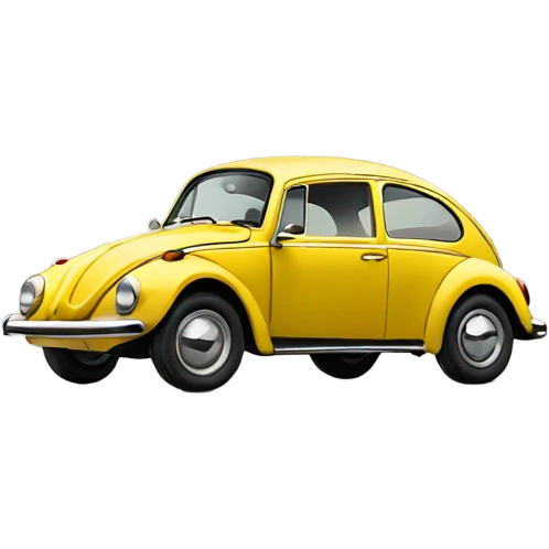 Yellow Volkswagen beatle  emoji