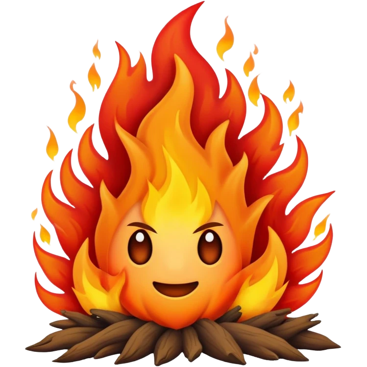 Bush engulfed in orange and red flames emoji
