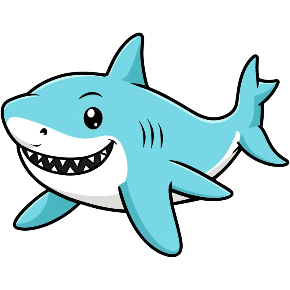Pink happy shark emoji