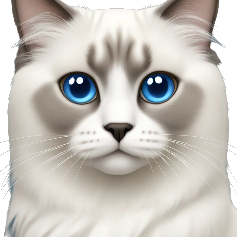 White birman cat with blue eyes emoji