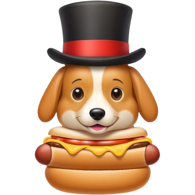 Hot dog with a top hat  emoji