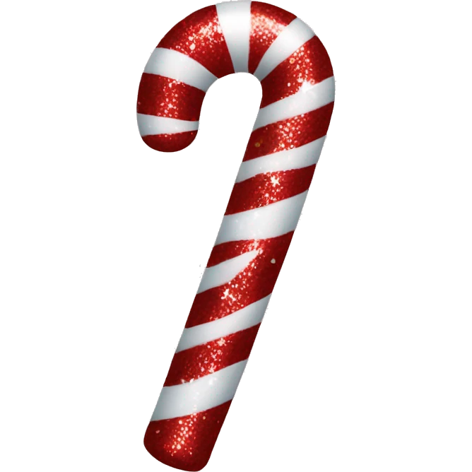 a sparkly candy cane emoji