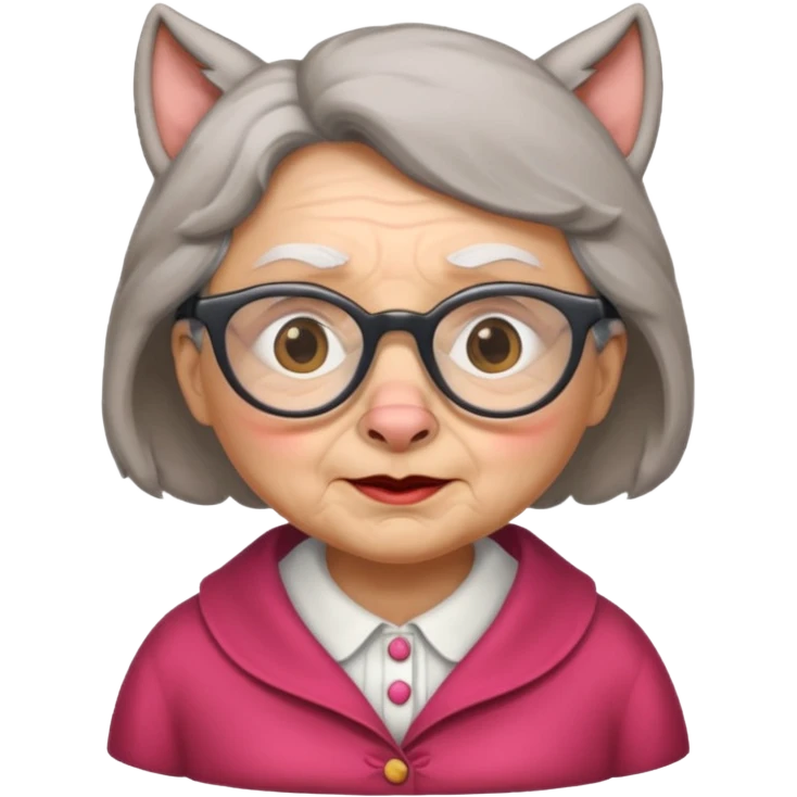 The big bad wolf put on Grandma's clothes and disguised itself as a human. emoji