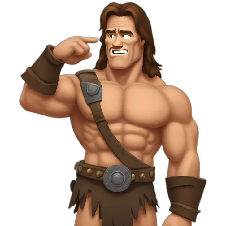 Conan the barbarian Arnold Schwarzenegger salute emoji