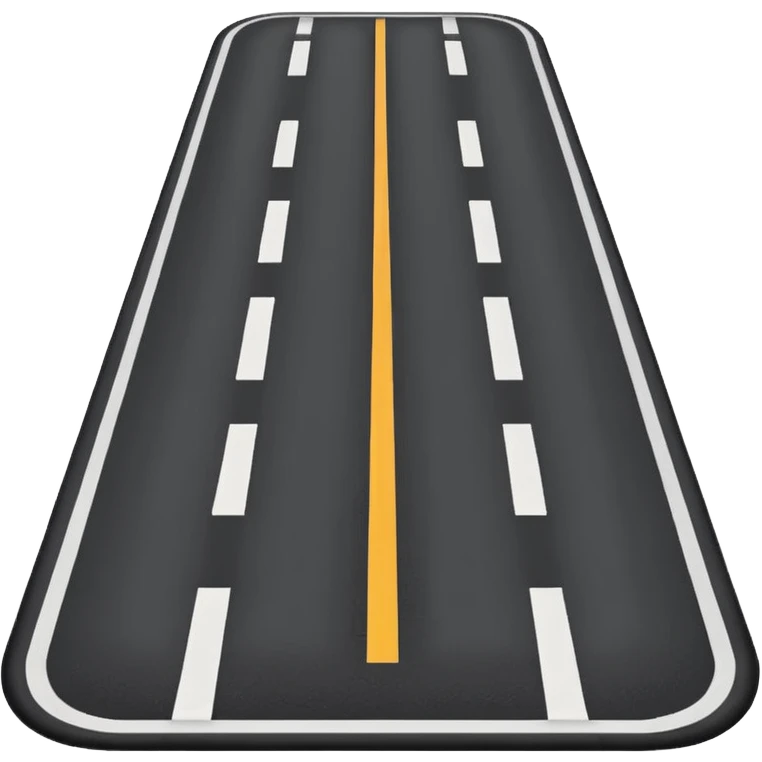 simple road emoji, straight highway, clear markings, no cars emoji