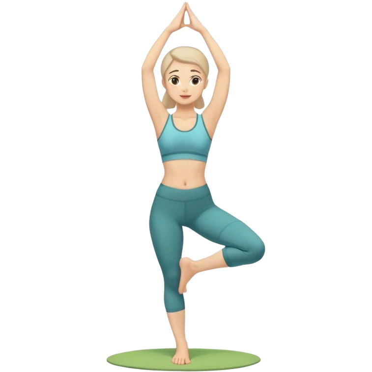 A serene woman practicing the Tree Pose (Vrksasana), embodying stability  emoji