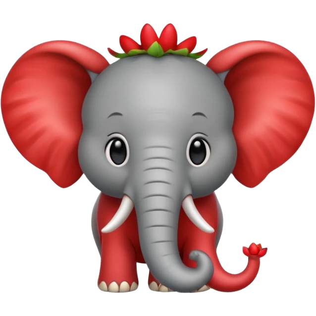Red Strawberry Elephant  emoji