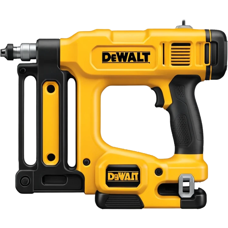 DeWalt nail gun, yellow and black, simple and bold emoji