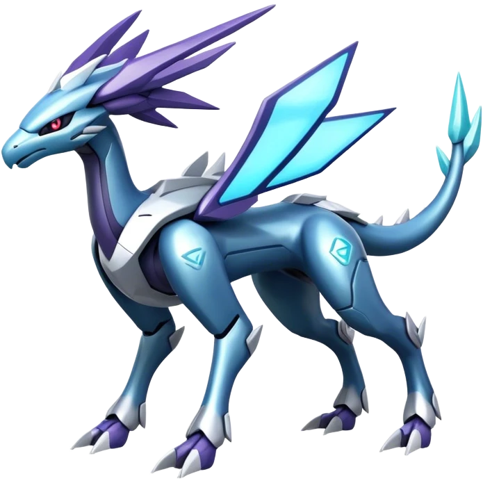 Futuristic Kyurem-dialga-suicune-hybrid, full body emoji