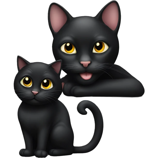 Black cat with mouse emoji