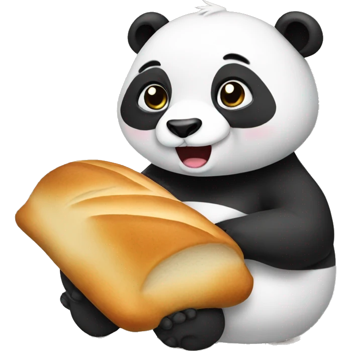 Panda eating bread emoji