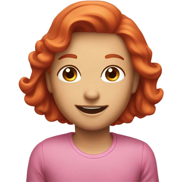Pink can with redhead smiling emoji